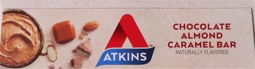 Atkins Chocolate Almond Caramel Bar, Keto-Friendly, Gluten Free with Real Almond Butter, 5 Count (Pack of 1)