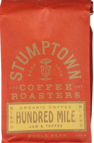 Stumptown Coffee Roasters, Medium Roast Organic Whole Bean Coffee - Hundred Mile 12 Ounce Bag with Flavor Notes of Jam and Toffee (Pack of 3)
