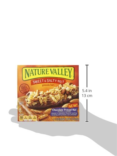 Nature Valley Granola Bars, Sweet and Salty Nut, Chocolate Pretzel, 6 Bars, 7.4 OZ (Pack of 12)