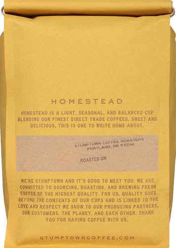 Stumptown Coffee Roasters, Medium Roast Whole Bean Coffee - Homestead Blend 12 Ounce Bag with Flavor Notes of Milk Chocolate, Cherry and Orange