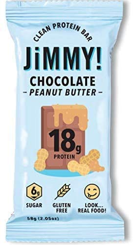 JiMMY'S! Functional Protein Bar - Chocolate Peanut Butter - 12 Count - 18g of Protein, Low Sugar, Gluten Free