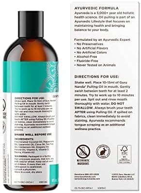 GuruNanda Coconut Oil Pulling, Fresh Breath 7 Essential 8 oz