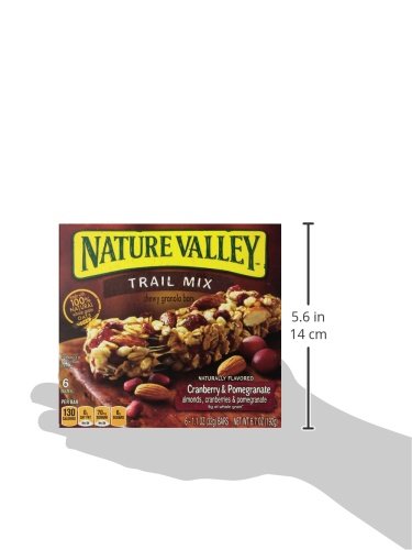 Nature Valley Chewy Fruit & Nut Granola Bars, Cranberry Pomegranate, 6 Bars, 6.7 OZ (Pack of 6)