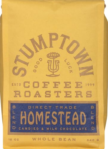 Stumptown Coffee Roasters, Medium Roast Whole Bean Coffee - Homestead Blend 12 Ounce Bag with Flavor Notes of Milk Chocolate, Cherry and Orange