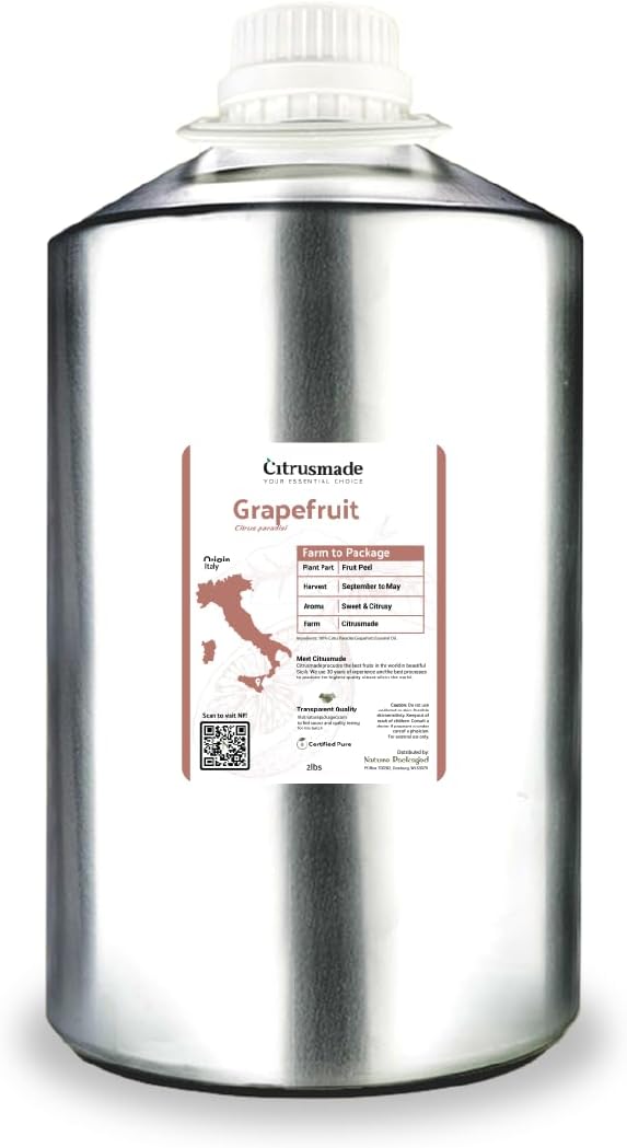 Grapefruit Essential Oil - Direct from Citrusmade in Sicily- Pure Essential Oil for Diffusers and Aromatherapy | 100% Pure Therapeutic Grade (25LBS)