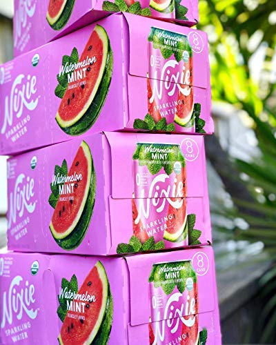 Nixie Sparkling Water Organic Watermelon Mint Sparkling Water 8 Pack, 12 FZ