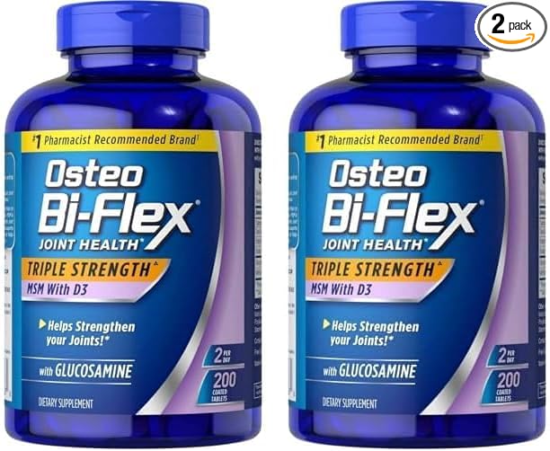Osteo Bi-Flex Osteo Bi Supplement Glucosmine 1500 Mg 1000IU Tablet(200Count), Tablet(200Count), 200Count 200Count (Pack 2)