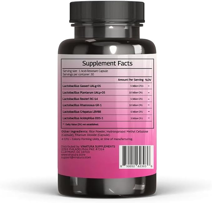 Lactobacillus Rhamnosus, Reuteri, Gasseri, Plantarum, Crispatus, Acidophilus Probiotics - 38 Billion CFU *USA Made & Tested* Vaginal Probiotics, Women Probiotic, Gut Health