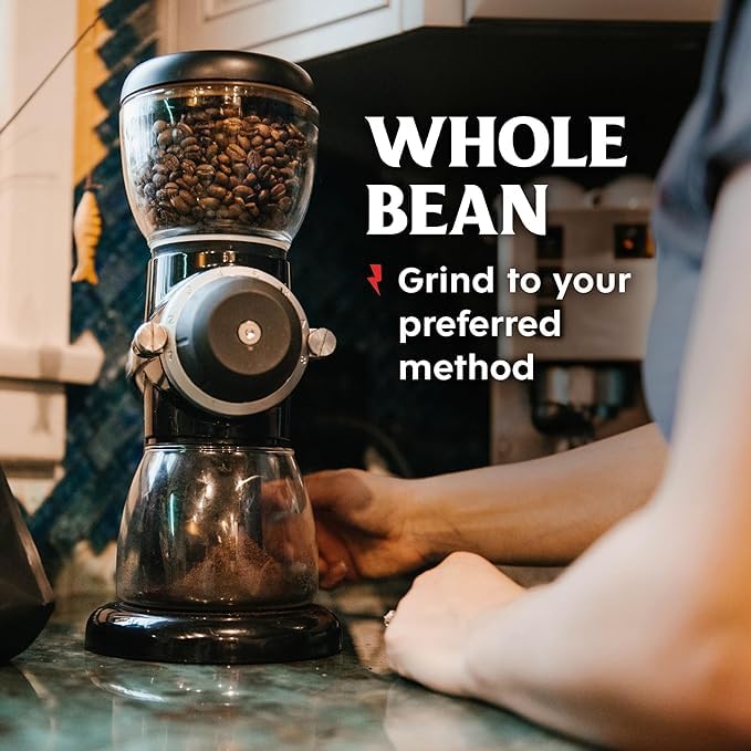 Death Wish Coffee Whole Bean Dark Roast - Extra Kick of Caffeine - USA Organic Coffee Beans - Fair Trade Arabica & Robusta Coffee Beans - Dark Roast Coffee Beans (80 oz.)