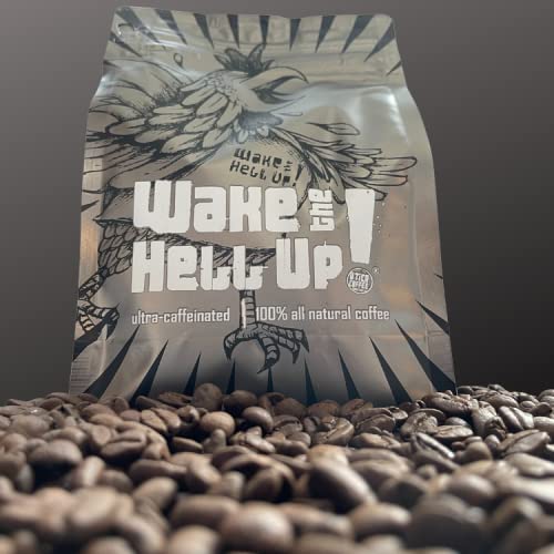 Wake The Hell Up! 12oz Ultra-Caffeinated Ground Coffee, Low Acid, Medium-Dark Roast