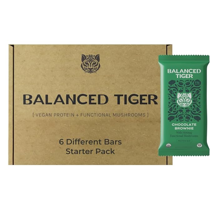 Organic Functional Mushroom Protein Bars (1500mg) Lions 6 Bars