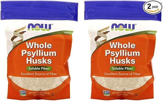 NOW Supplements, Whole Psyllium Husks, Non-GMO 16-Ounce (Pack 2)