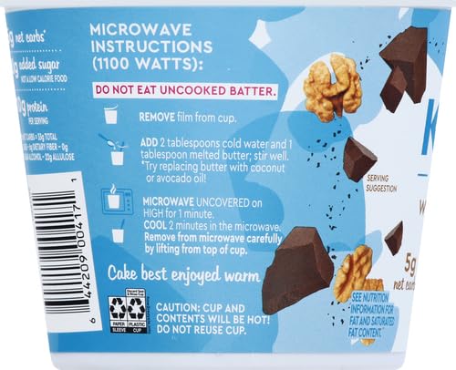 Duncan Hines Keto Friendly Dessert Cups Walnut Fudge Brownie Mix, 2.5 oz (Pack of 4)