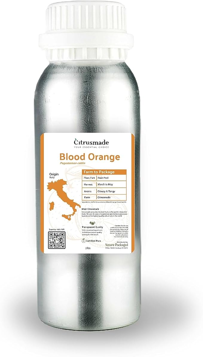 Blood Orange Essential Oil - Direct from Citrusmade in Sicily - Pure Essential Oil for Diffusers and Aromatherapy - Pure Cold-Pressed | 100% Pure Therapeutic Grade (2LBS)