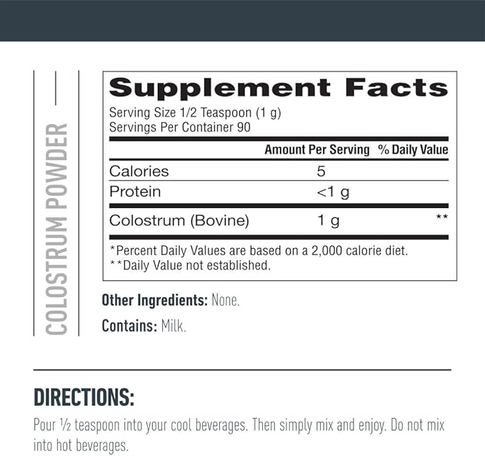 Bundle of Isopure Bovine Colostrum Supplement 90 Servings 25g Protein, 16 Servings, 1 Pound