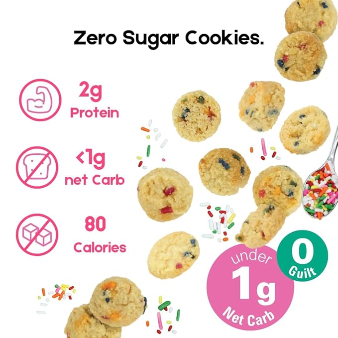 New Too Good Gourmet Low Carb Keto Snack | 2 Pack Lemon and Birthday Cake Flavor Sugar Free Cookies | Perfectly Baked | Gluten-Free | Grain-Free Keto Cookies | Zero Sugar Snacks