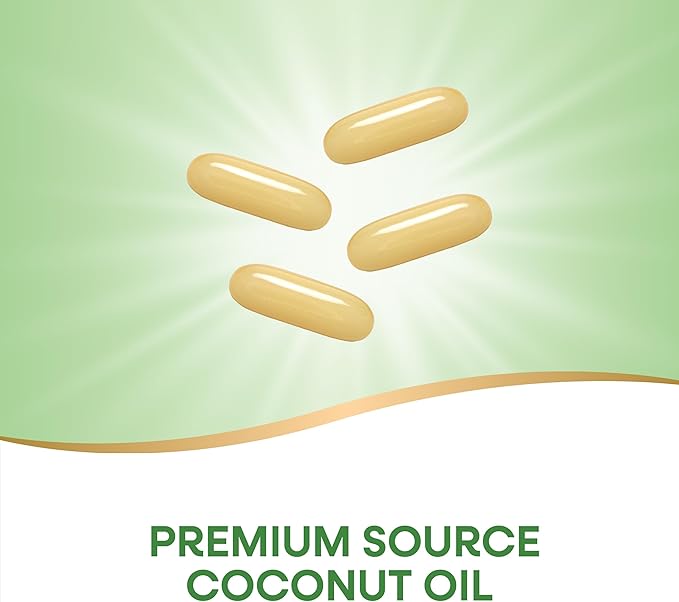 Nature's Way Coconut Oil, 62% MCTs, Hexane Free, 120 Softgels (Packaging May Vary)