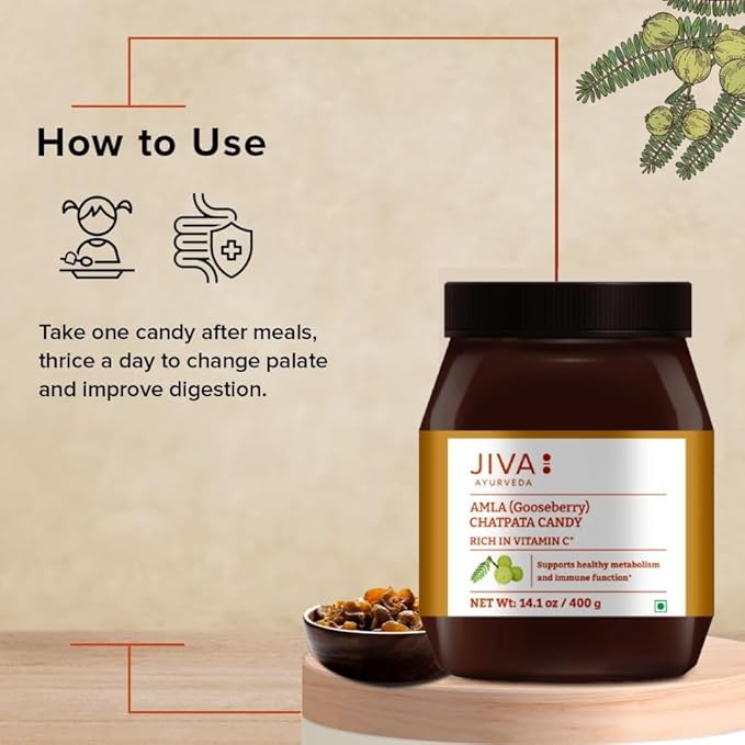 Jiva Ayurveda Chatpata Amla Candy Natural 400g(Pack of 1)