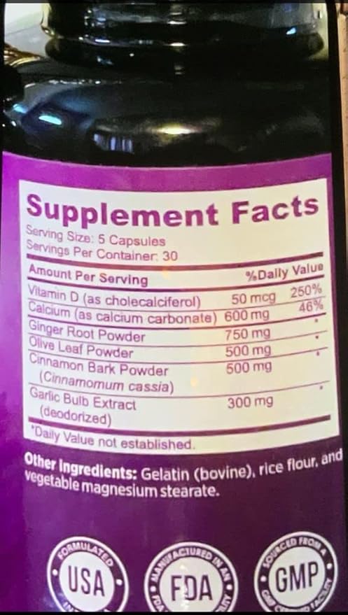 Ginger Olive Leaf Garlic+Dietary Supplement