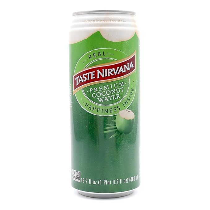 Taste Nirvana Real Coconut Water, Coco Real Premium Coconut Water, 16.2 Ounce Can (Pack of 5)