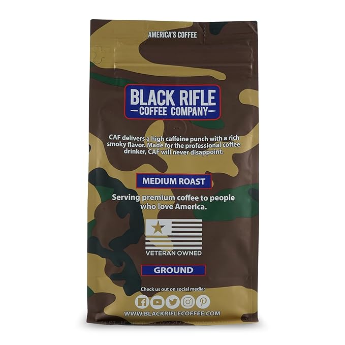 Black Rifle Coffee Company CAF, Medium Roast Ground Coffee, 12 OZ Bag
