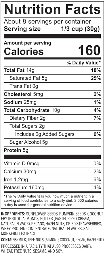 NuTrail Nut Granola Cereal, Vanilla Strawberry, 8 oz. 1 Count