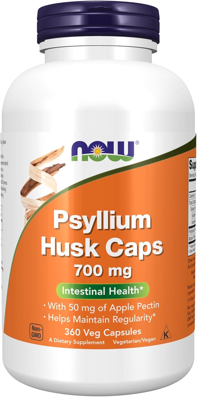 NOW Supplements, Psyllium Husk Caps 700 50 mg 360 Veg