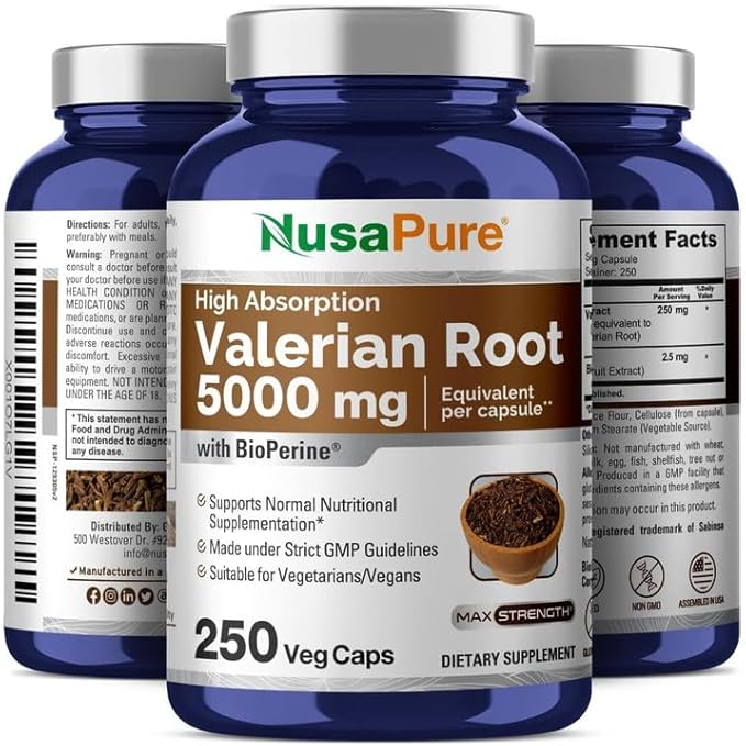 NusaPure Valerian Root 5000 mg Per 250 Count,