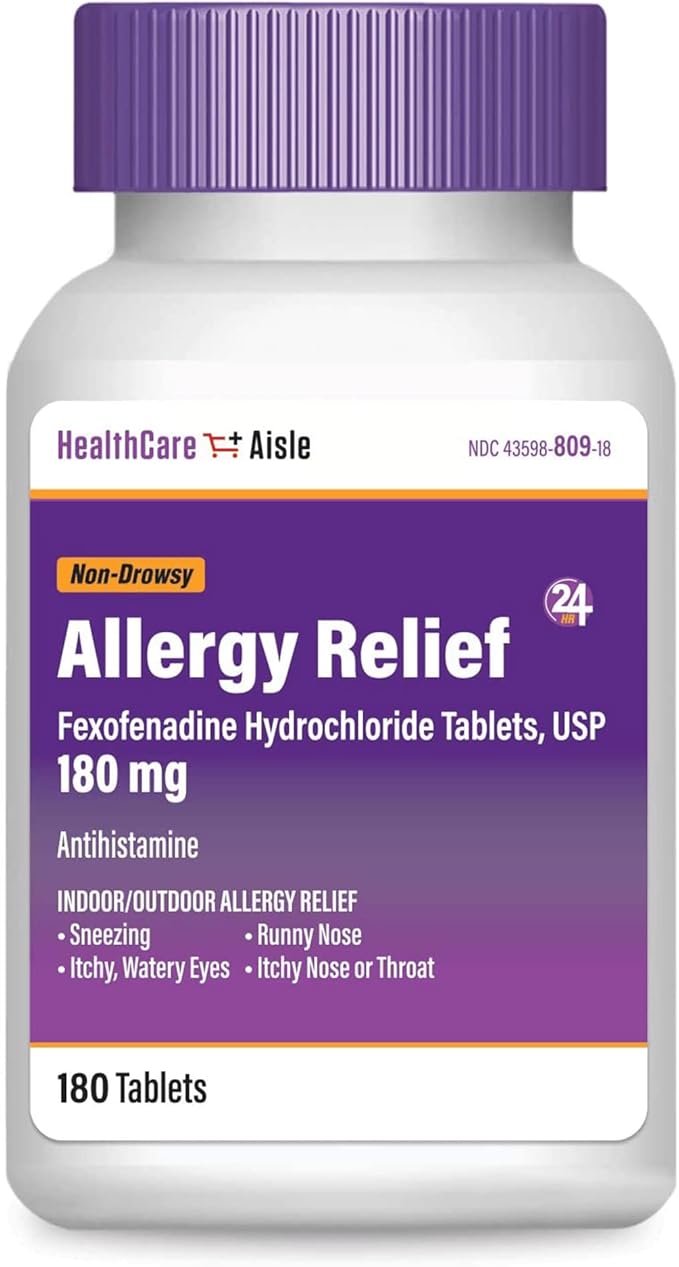 HealthCareAisle Allergy Relief 180 mg 180 Tablets 24-Hour Allergy