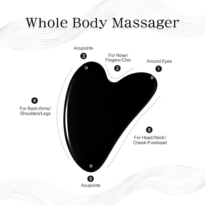 rosenice Gua Sha Facial Tools Black