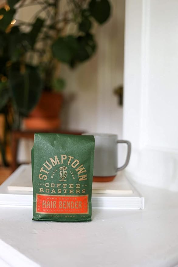 Stumptown Coffee Roasters, Medium Roast Whole Bean Coffee - Hair Bender 12 Ounce Bag with Flavor Notes of Citrus and Dark Chocolate (Pack of 3)