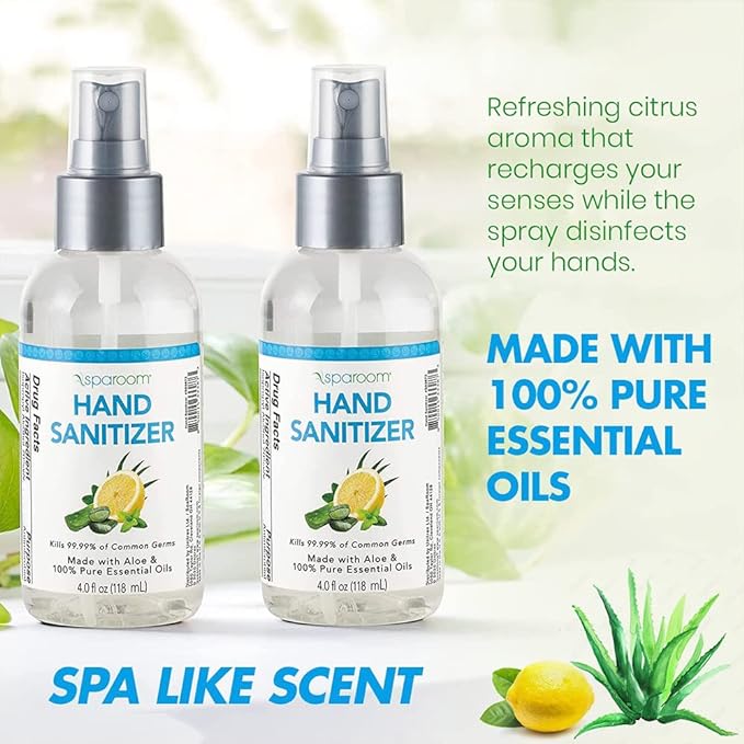 SpaRoom Hydrating Hand Sanitizer, 70% Alcohol 4 Fl 2-pack
