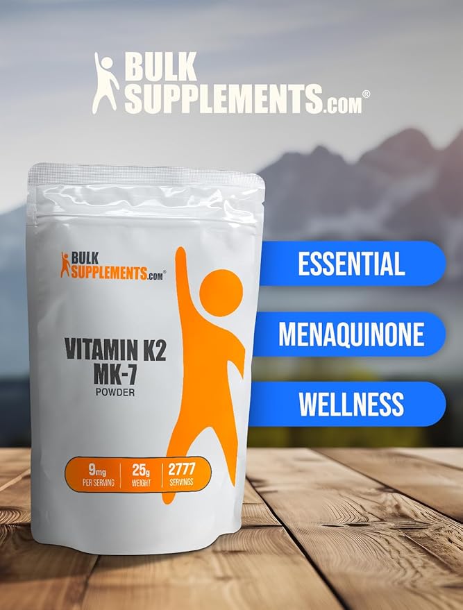 BulkSupplements.com Vitamin K2 Powder K2 MK-7, MK-7, as K2 Vitamin 9mg per 25g (0.88 (0.88 oz) 1)