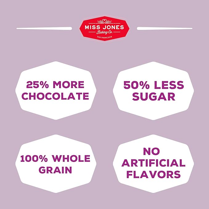 Miss Jones Gluten-Free Baking Brownie Mix - More Chocolate Chips, Guilt Free Brownie Mix, Naturally Sweetened Desserts & Treats, 14.67 Ounce (Pack of 6)
