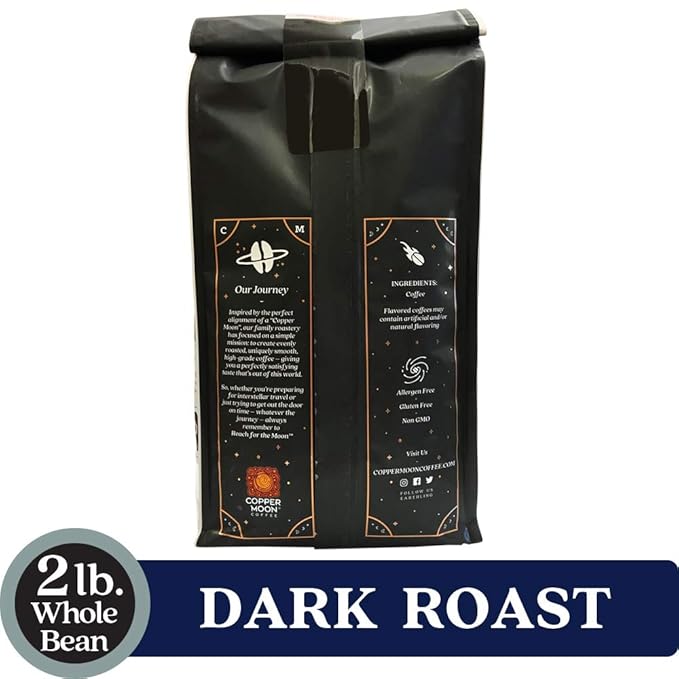 Copper Moon Dark Roast Whole Bean Coffee, Dark Sky Blend, 2 Lb