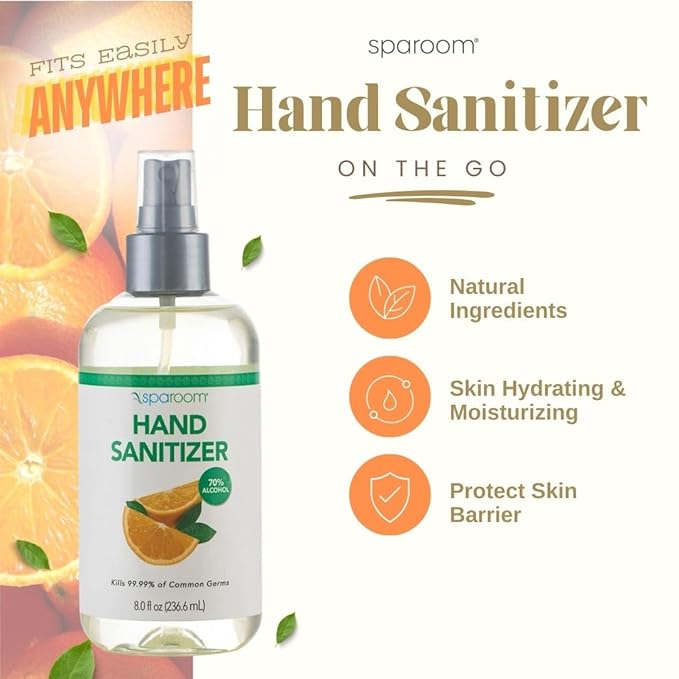 SpaRoom Hydrating Hand Sanitizer, 70% Alcohol 8 Fl