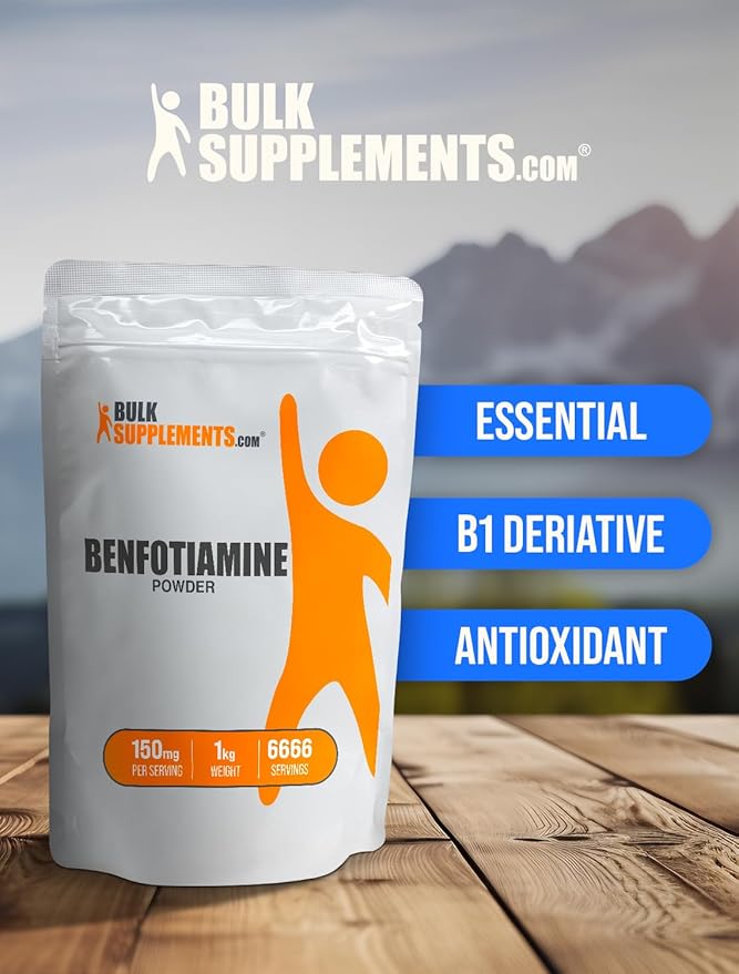 BulkSupplements.com Benfotiamine Powder B1 Supplement, 150mg, Gluten 150mg per 1kg (2.2 (2.2 lbs) 1)