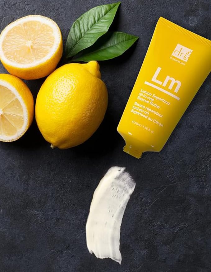 Dr. Botanicals Lemon Rescue Body Butter w/ Shea - Spa Quality Moisturizer - Dry Skin - Feet - Elbows - Knees - Coconut Lemongrass & Almond Oil - Penetrates Fast - Soft Supple & Radiant - 1.69oz - 5 Pack