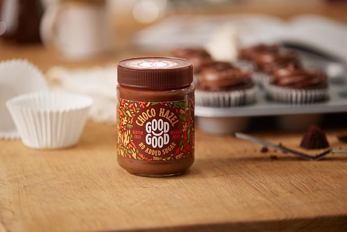 GOOD GOOD No Added Sugar Belgian Choco Hazel Spread - Chocolate Spread with Natural Sweeteners - Gluten Free - Vegetarian Friendly - 12oz / 350g (Pack of 2)
