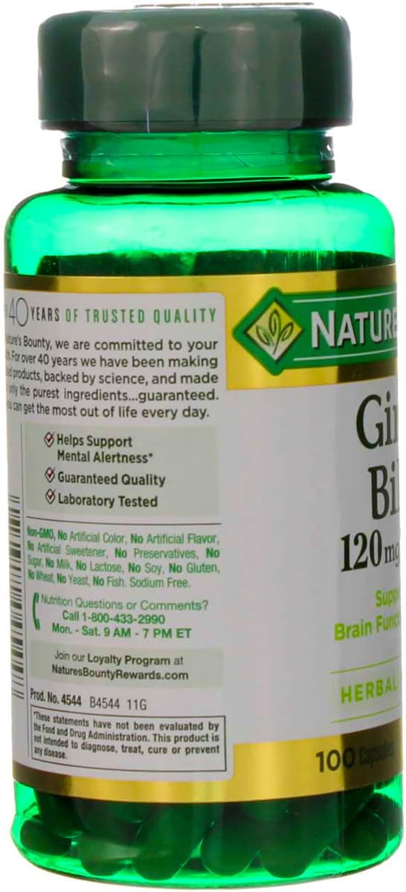Nature's Bounty Ginkgo Biloba Capsule 120 100 ea
