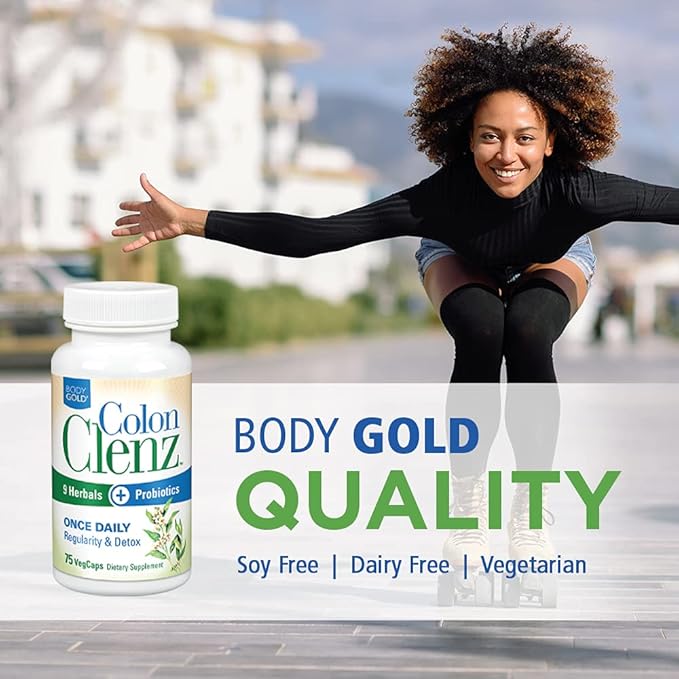 Body Gold Colon Clenz Regularity & 9 Herbs 75 CT