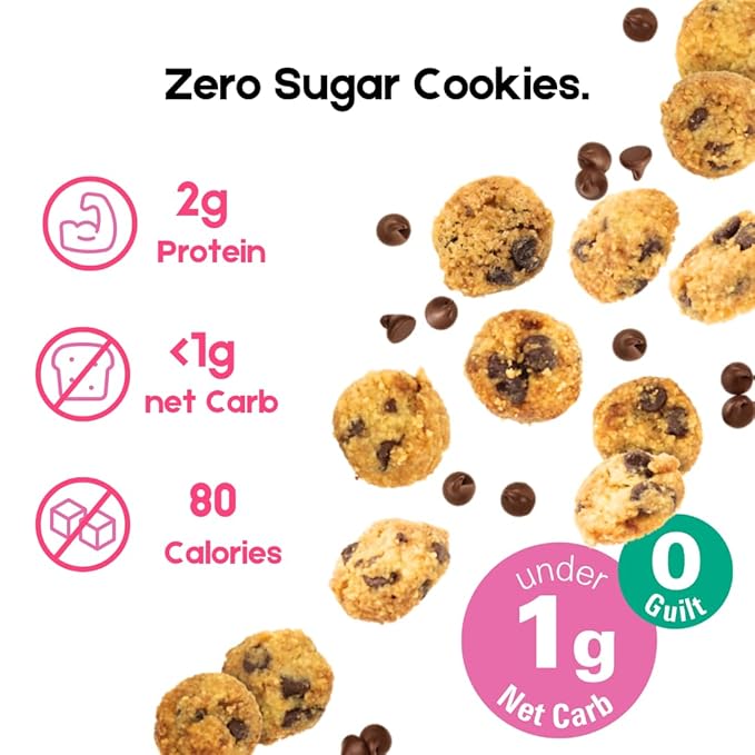 New Too Good Gourmet Low Carb Keto Snack | 2 Pack Chocolate Chip Sugar Free Cookies | Perfectly Baked | Gluten-Free | Grain-Free Keto Cookies | Zero Sugar Snacks