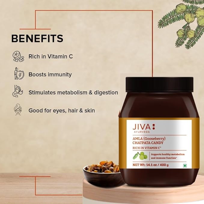 Jiva Ayurveda Chatpata Amla Candy Natural 400g(Pack of 1)