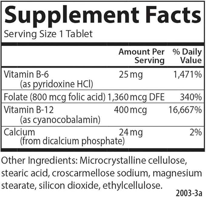 Carlson - Tri-B, Vitamin B Complex, 25 mg B-6, 400 400 mcg B-12, Folic B12 Supplement, 360 Tablets