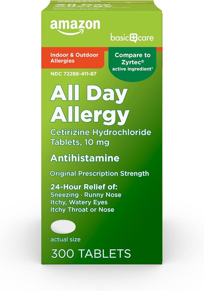 Amazon Basic Care 24 Hour Allergy 10 mg, 300 Count