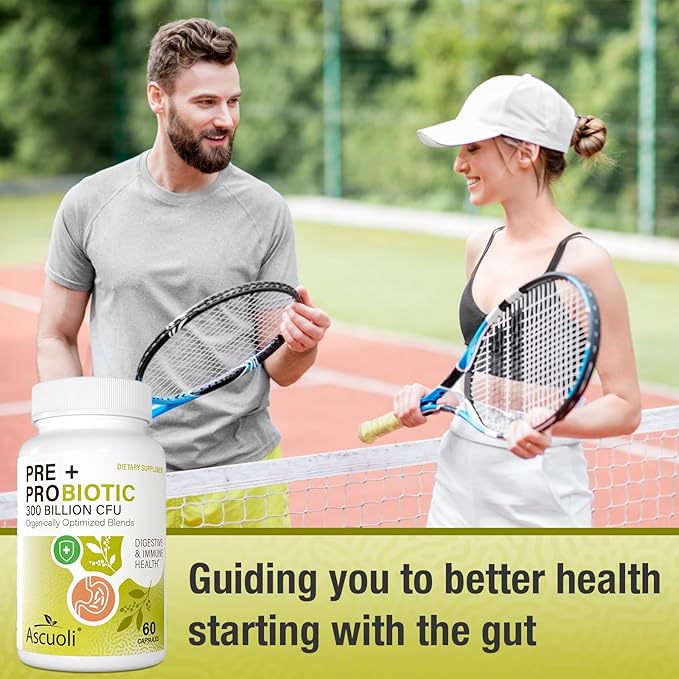 Ascuoli Probiotics Women & Men-300 Billion 22 Strains 15 Organic Bloating-4 Month