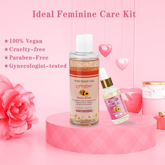 Natural Feminine Wash Yoni Oil Set, Balance,1 fl.oz 6.7 fl.oz