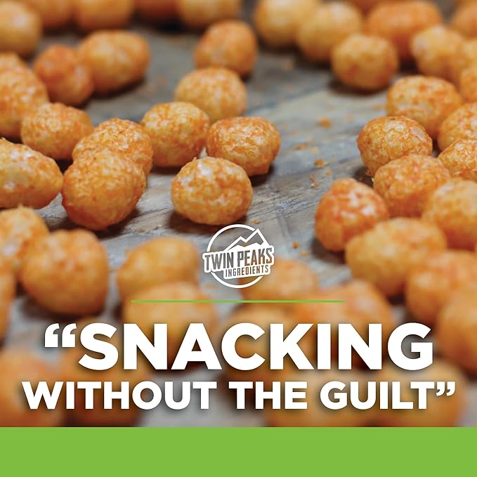 Twin Peaks Protein Puffs - (Jalapeno Cheddar), Keto Friendly, Low Carb Snack (300g, 21g Protein, 2g Net Carbs, High Protein, Healthy Crunchy Snack)