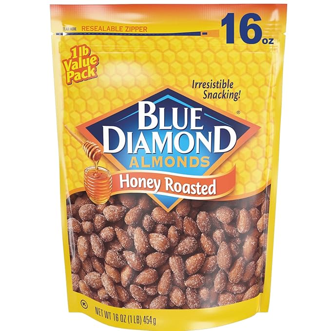 Blue Diamond Almonds Honey Roasted Snack 1 Pound 1)
