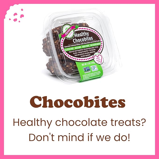 Alyssa’s Chocobites ⎸ Gluten Free Cookies, Healthy Snacks from the Bakery ⎸ Sugar Free Soft Cookies, Low Carb, Keto Protein Snacks ⎸ Gluten Free Snacks for Kids ⎸ 8 Cookies per box, 1 Pack